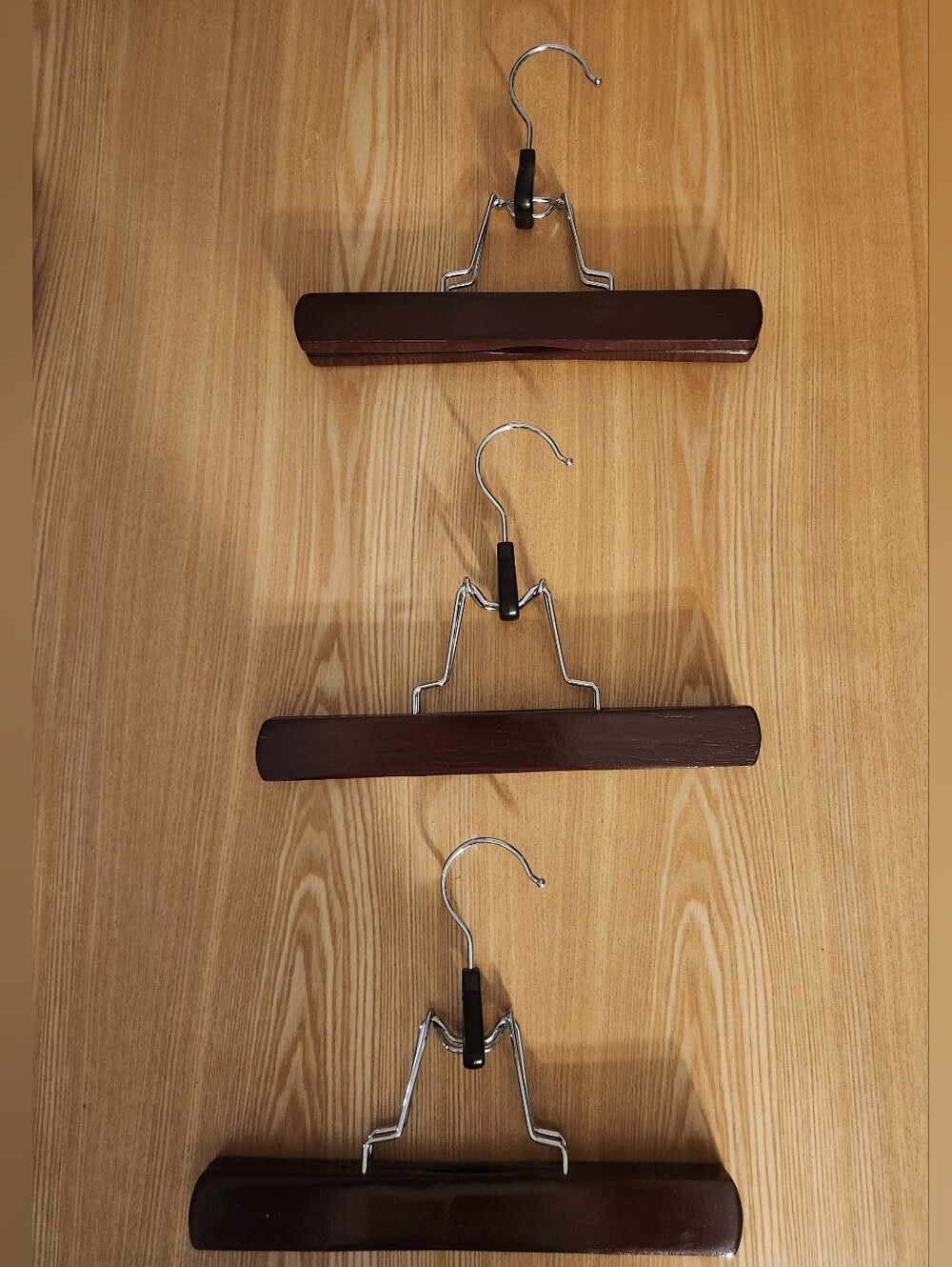 Set Of 3 Wooden Pants Hangers